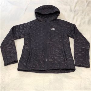 Purple North face hooded jacket